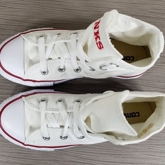 Converse Chuck Taylor All Star Hi Top Sneaker Optical White Canvas, Kids Size 13 - Picture 8 of 9